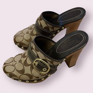 Coach Clogs Mules Brown Size 6